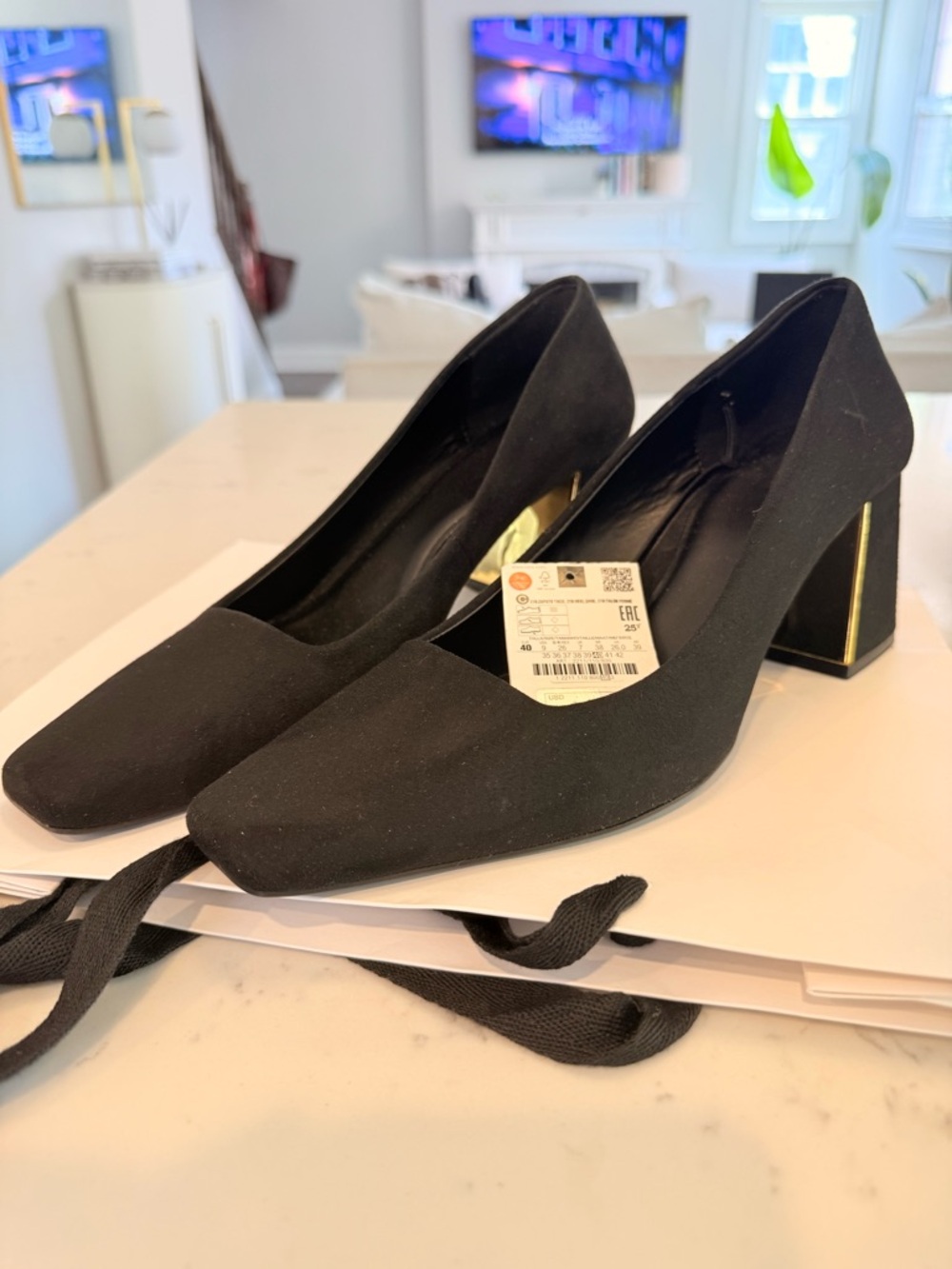 Classic Black Block Heel Pumps